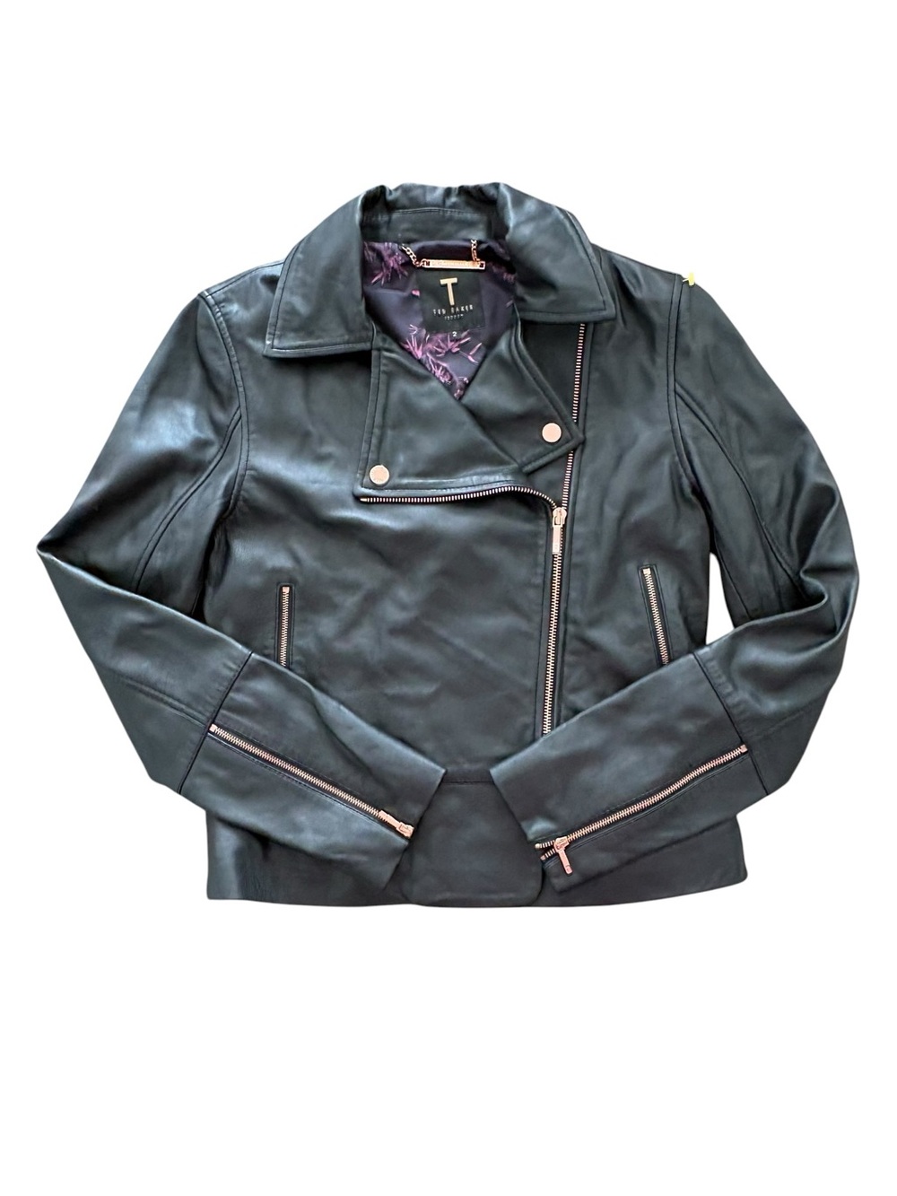 Ted Baker Women's Lizia Leather Biker Jacket NWOT